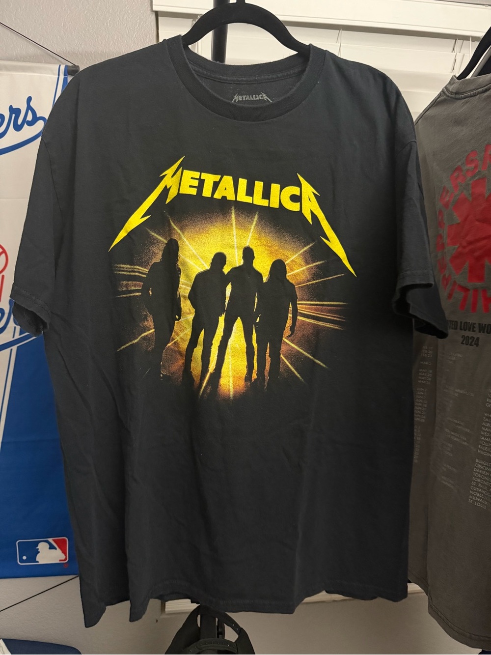 2023 Metallica M72 World Tour POWER TRIP Men's XL Black & Yellow Graphic Tee